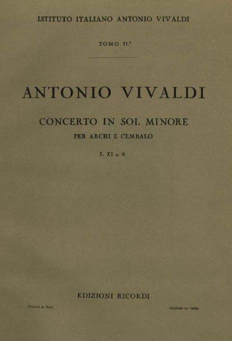 Concerto in sol minore. Т. 11