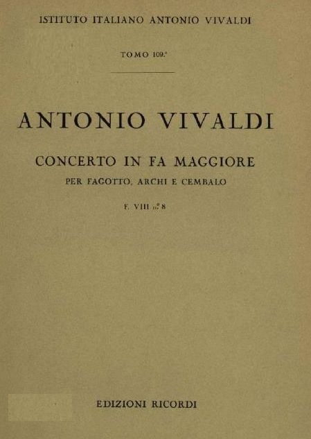 Concerto in fa maggiore. T. 109