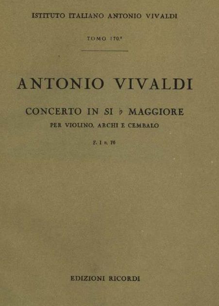 Concerto in sib maggiore. T. 170