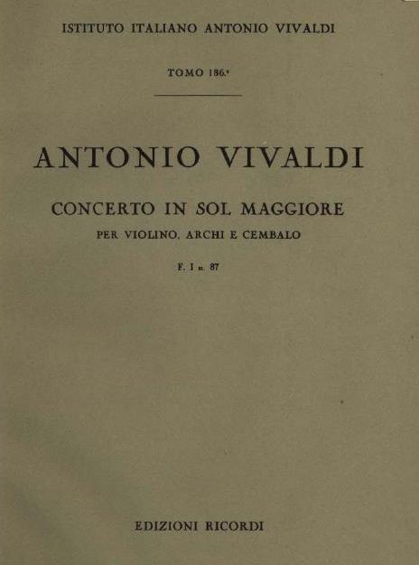 Concerto in sol maggiore. T. 186