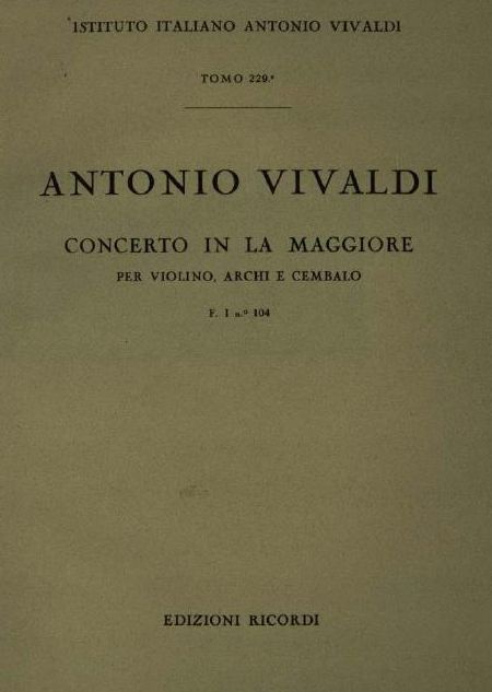 Concerto in la maggiore. T. 229