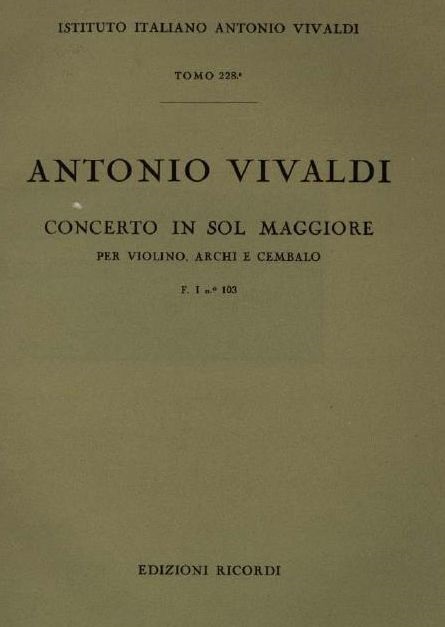 Concerto in sol maggiore. T. 228