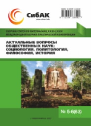 Актуальные вопросы общественных наук: социология, политология, философия, история