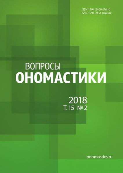 Вопросы ономастики