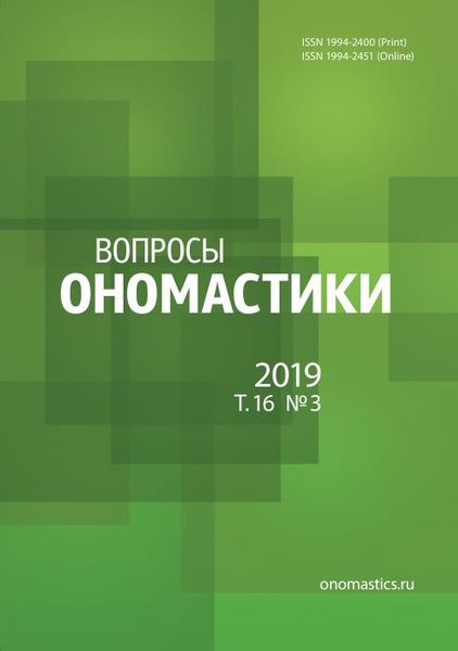 Вопросы ономастики